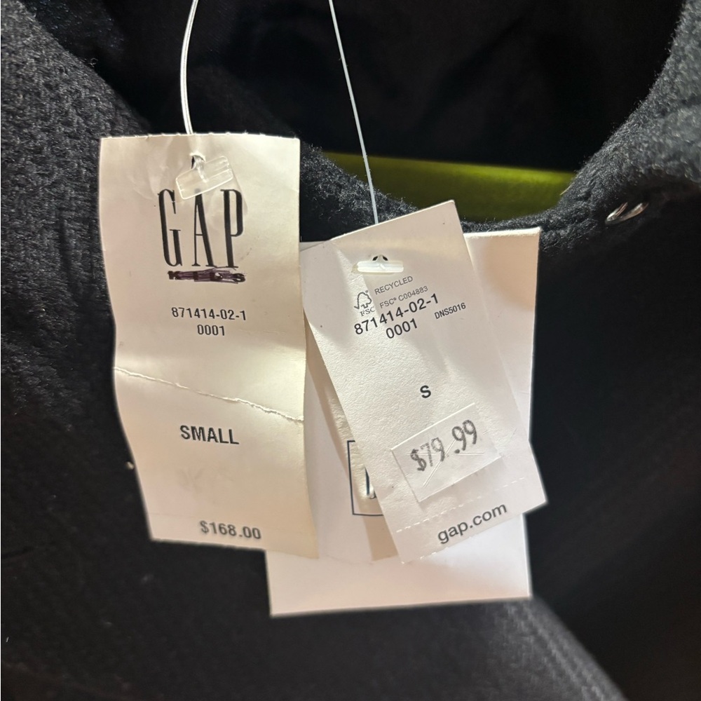 New with tags! GAP Black Double-Breasted Pea Coat - small - Picture 3 of 6